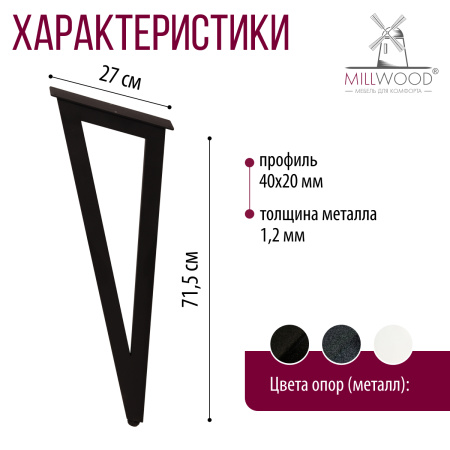 Опоры Женева 2, Металлокаркас Черный Опоры Женева 2, Металлокаркас Черный