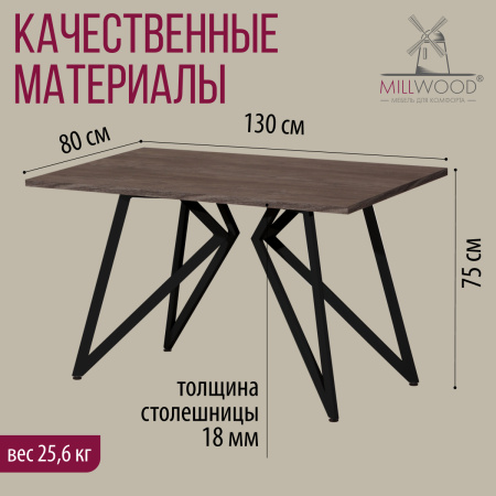 Стол Женева (1300х800) 18мм, ЛДСП Сосна пасадена / Металлокаркас Графит Стол Женева (1300х800) 18мм, ЛДСП Сосна пасадена / Металлокаркас Графит