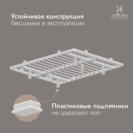 Кровать двуспальная Афина с RGB-подсветкой (2000х1600), Металлокаркас Белый