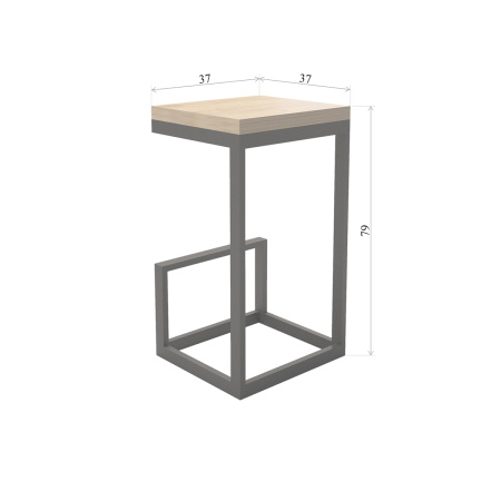 Стул барный Ярдс, ЛДСП Дуб золотой крафт / Металлокаркас Черный