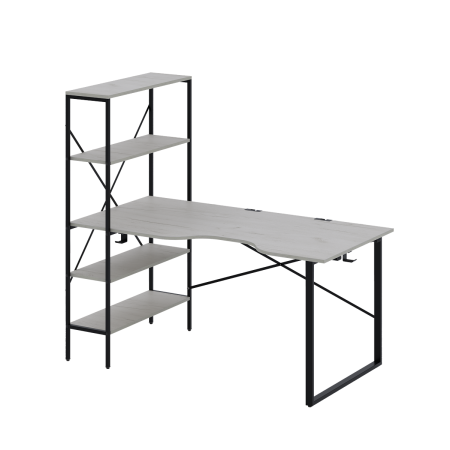 Стол компьютерный Бостон (1600х800), ЛДСП Дуб белый крафт \ Металлокаркас Черный