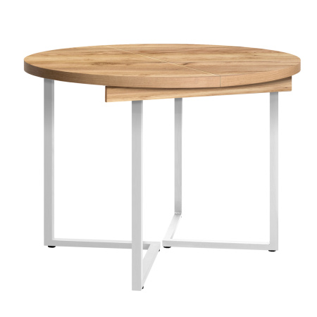 Стол раздвижной Лондон (D1000), ЛДСП Дуб золотой крафт / Металлокаркас Белый Стол раздвижной Лондон (D1000), ЛДСП Дуб золотой крафт / Металлокаркас Белый