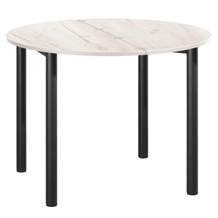 Стол-консоль Далис 1, ЛДСП Дуб белый крафт / Металлокаркас Черный