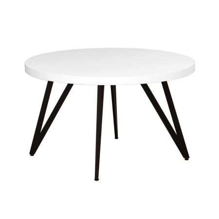 Стол Женева 2 (D1200) 36мм, ЛДСП Белый / Металлокаркас Черный