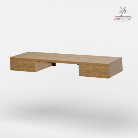 Стол консольный Берген (1600х500), ЛДСП Дуб золотой крафт \ Металлокаркас Черный