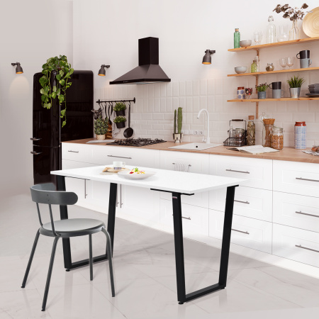 Стол Уэльс (1200х700) 18мм, ЛДСП Белый / Металлокаркас Черный