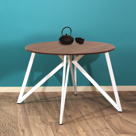 Стол Женева (D1100) 18мм, ЛДСП Дуб табачный крафт / Металлокаркас Белый