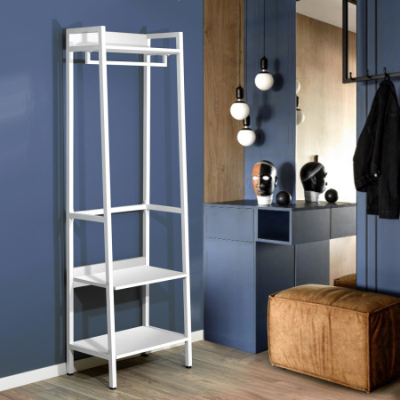 Прихожая Сканди 6, ЛДСП Белый / Металлокаркас Белый