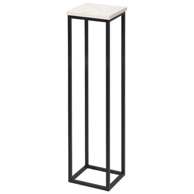 Подставка декоративная 210x210x900, ЛДСП Дуб белый крафт / Металлокаркас Черный