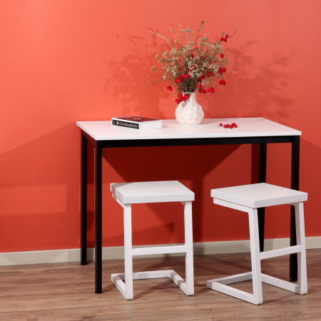 Стол Сеул (1600х800), ЛДСП Белый / Металлокаркас Графит Стол Сеул (1600х800), ЛДСП Белый / Металлокаркас Графит