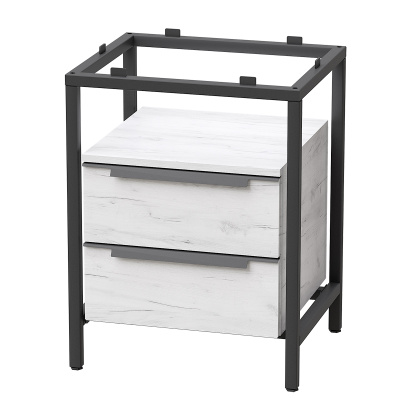 Тумба под умывальник Венеция 1, ЛДСП Дуб белый крафт / Металлокаркас Черный Тумба под умывальник Венеция 1, ЛДСП Дуб белый крафт / Металлокаркас Черный