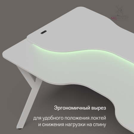 Стол компьютерный Осака (1600х900), ЛДСП Белый \ Металлокаркас Белый