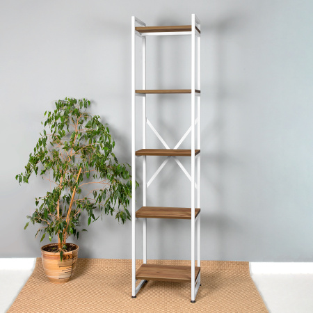 Стеллаж Лофт СН-2, ЛДСП Дуб табачный крафт / Металлокаркас Белый