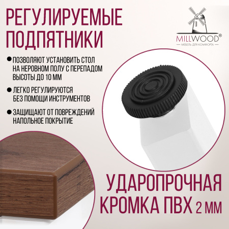 Стол Прага (1300х800), ЛДСП Дуб табачный крафт / Металлокаркас Белый Стол Прага (1300х800), ЛДСП Дуб табачный крафт / Металлокаркас Белый
