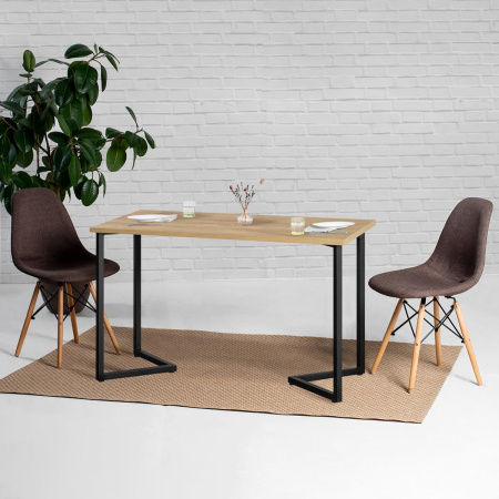 Стол Лондон (1300х800), ЛДСП Дуб золотой крафт / Металлокаркас Черный