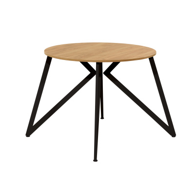 Стол Женева (D900) 18мм, ЛДСП Дуб золотой крафт / Металлокаркас Черный