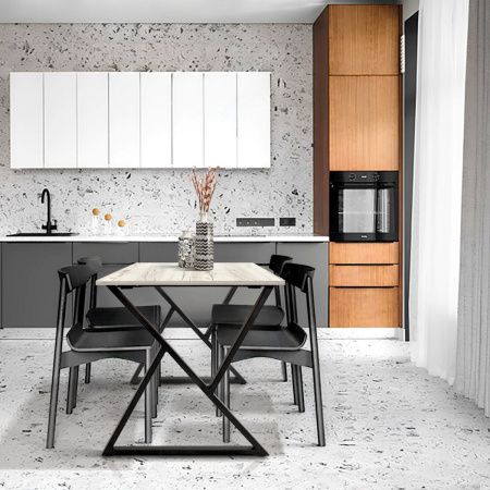 Стол Дели (1000х700) 18мм, ЛДСП Дуб белый крафт / Металлокаркас Черный Стол Дели (1000х700) 18мм, ЛДСП Дуб белый крафт / Металлокаркас Черный