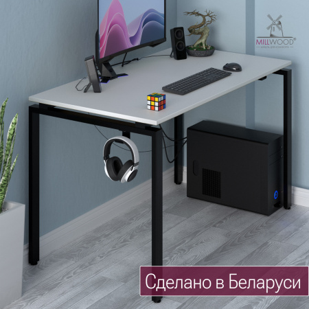 Стол Сиэтл (1600х700) 18 мм, ЛДСП Белый / Металлокаркас Графит