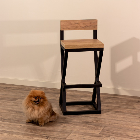 Стул барный Вена 4, ЛДСП Дуб золотой крафт / Металлокаркас Графит