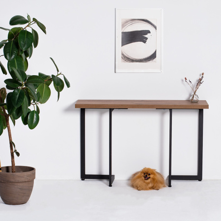 Стол-консоль Арлен 1, ЛДСП Дуб табачный крафт / Металлокаркас Черный