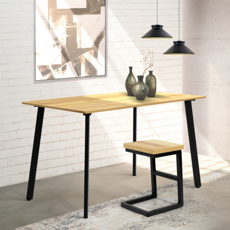 Стол Шанхай (1200х700) 18мм, ЛДСП Дуб золотой крафт / Металлокаркас Графит