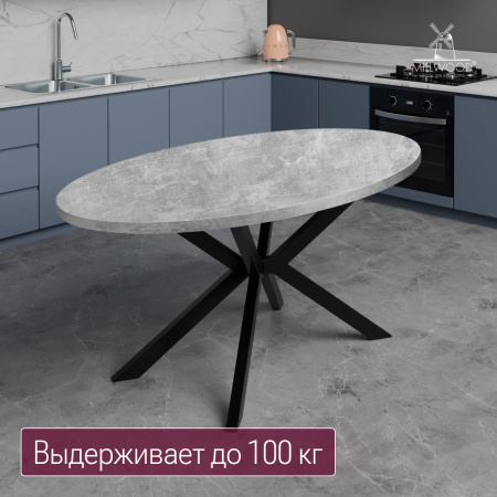 Столешница овальная 1600х1000х36, ЛДСП Бетон