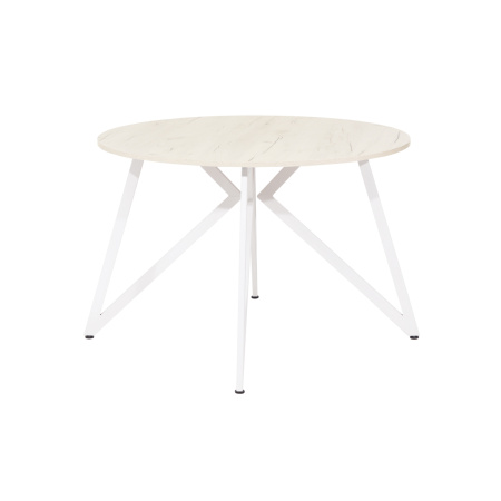 Стол Женева (D1200) 18мм, ЛДСП Дуб белый крафт / Металлокаркас Белый