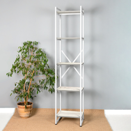 Стеллаж Лофт СН-2, ЛДСП Дуб белый крафт / Металлокаркас Белый