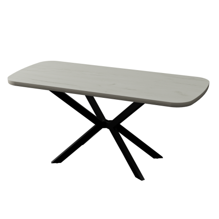 Стол обеденный Верона (1800х800), ЛДСП Дуб белый крафт \ Металлокаркас Черный