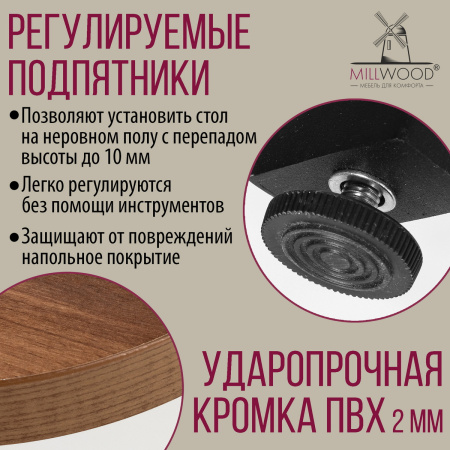 Стол раздвижной Женева 3 (D1000/1400х1000), ЛДСП Дуб табачный крафт / Металлокаркас Черный Стол раздвижной Женева 3 (D1000/1400х1000), ЛДСП Дуб табачный крафт / Металлокаркас Черный