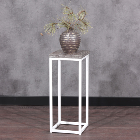 Подставка декоративная 210x210x500, ЛДСП Сосна пасадена / Металлокаркас Белый