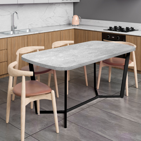 Стол Мюнхен (1600х800), ЛДСП Бетон / Металлокаркас Черный