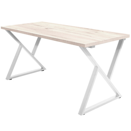 Стол Дели (1200х700), ЛДСП Дуб белый крафт / Металлокаркас Белый
