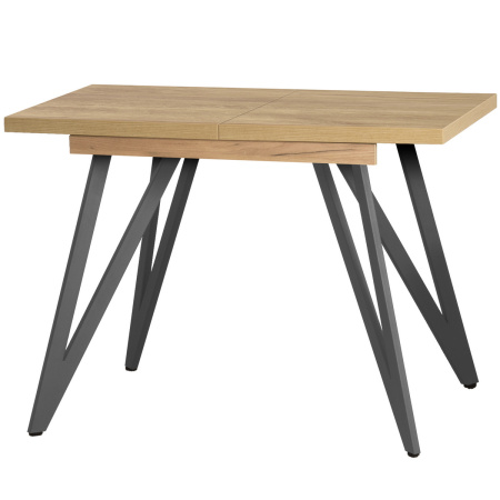 Стол раздвижной Женева 3 (1100/1500х700), ЛДСП Дуб золотой крафт / Металлокаркас Графит