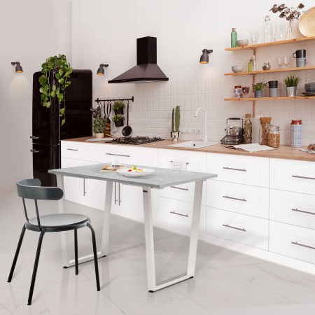 Стол Уэльс (1000х700) 18мм, ЛДСП Бетон / Металлокаркас Белый