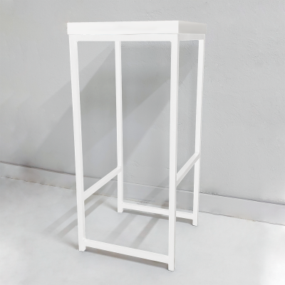 Стул барный Крокс, ЛДСП Белый / Металлокаркас Черный