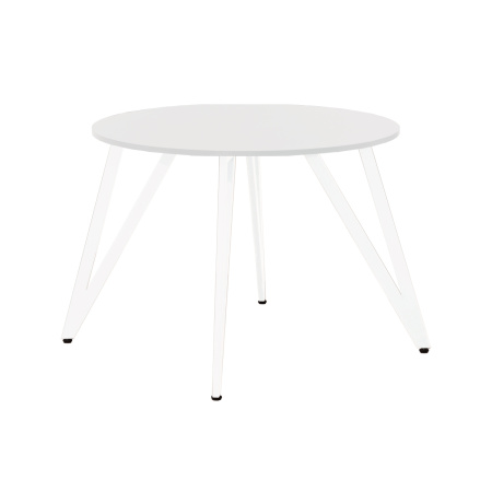 Стол Женева 2 (D1000) 18мм, ЛДСП Белый / Металлокаркас Белый