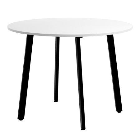 Стол Шанхай (D1100) 18мм, ЛДСП Белый / Металлокаркас Черный