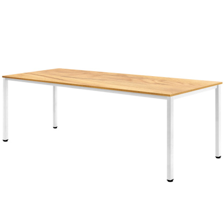 Стол Сеул (2000х800), ЛДСП Дуб золотой крафт / Металлокаркас Белый