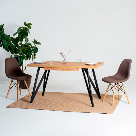 Стол раздвижной Женева 3 (1000/1400х600), ЛДСП Дуб золотой крафт / Металлокаркас Черный