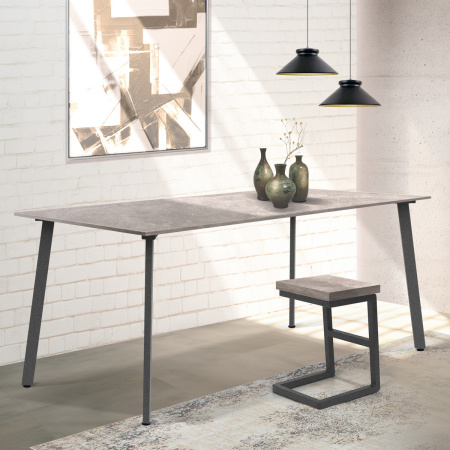 Стол Шанхай (1600х800) 18мм, ЛДСП Бетон / Металлокаркас Графит