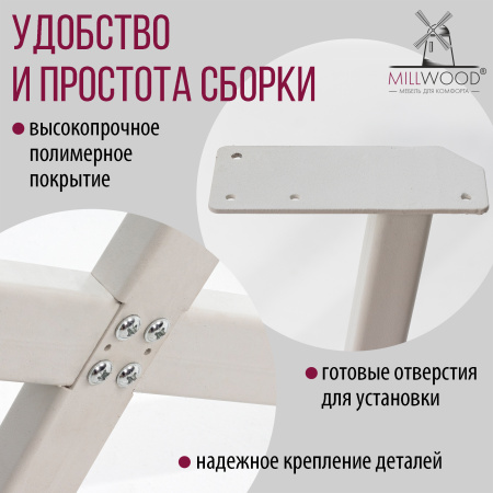 Стол Орлеан (D900) 18мм, ЛДСП Бетон / Металлокаркас Белый Стол Орлеан (D900) 18мм, ЛДСП Бетон / Металлокаркас Белый