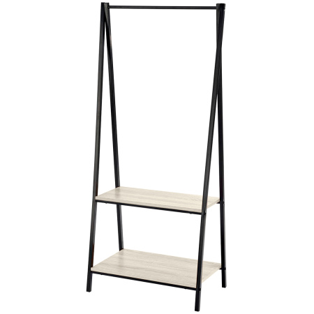 Прихожая Сканди 5, ЛДСП Дуб белый крафт / Металлокаркас Черный