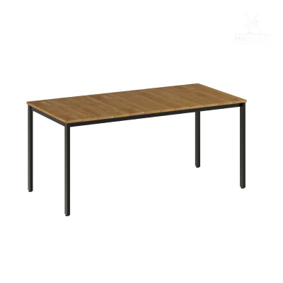 Стол Сеул Рустик (1650х800) Сосна коричневая \ Металлокаркас Черный