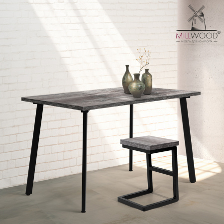 Стол Шанхай (1200х700), ЛДСП Сосна пасадена / Металлокаркас Черный