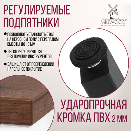 Стол Прага (1600х800), ЛДСП Дуб табачный крафт / Металлокаркас Черный Стол Прага (1600х800), ЛДСП Дуб табачный крафт / Металлокаркас Черный