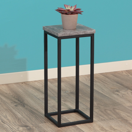 Подставка декоративная 210x210x500, ЛДСП Сосна пасадена / Металлокаркас Черный