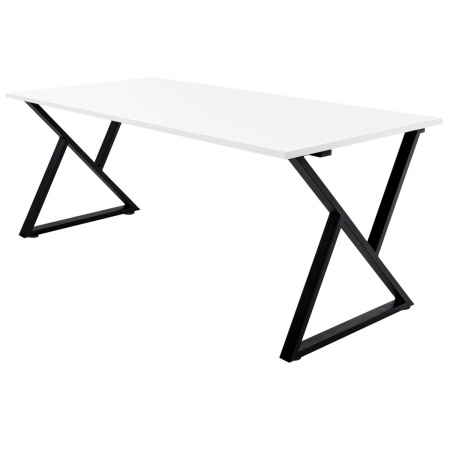 Стол Дели (1300х800) 18мм, ЛДСП Белый / Металлокаркас Черный