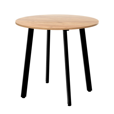 Стол Шанхай (D900) 18мм, ЛДСП Дуб золотой крафт / Металлокаркас Черный