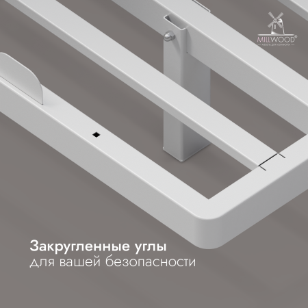 Кровать двуспальная Афина с RGB-подсветкой (2000х1600), Металлокаркас Белый